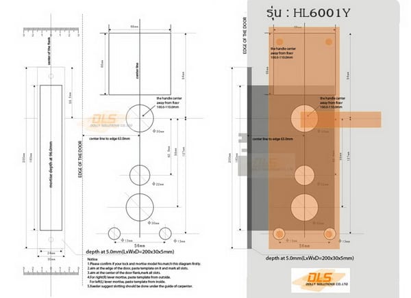 ชุดกลอนประตูคีย์การด์ โรงแรม Hotel Lock รุ่น : HL6001Y