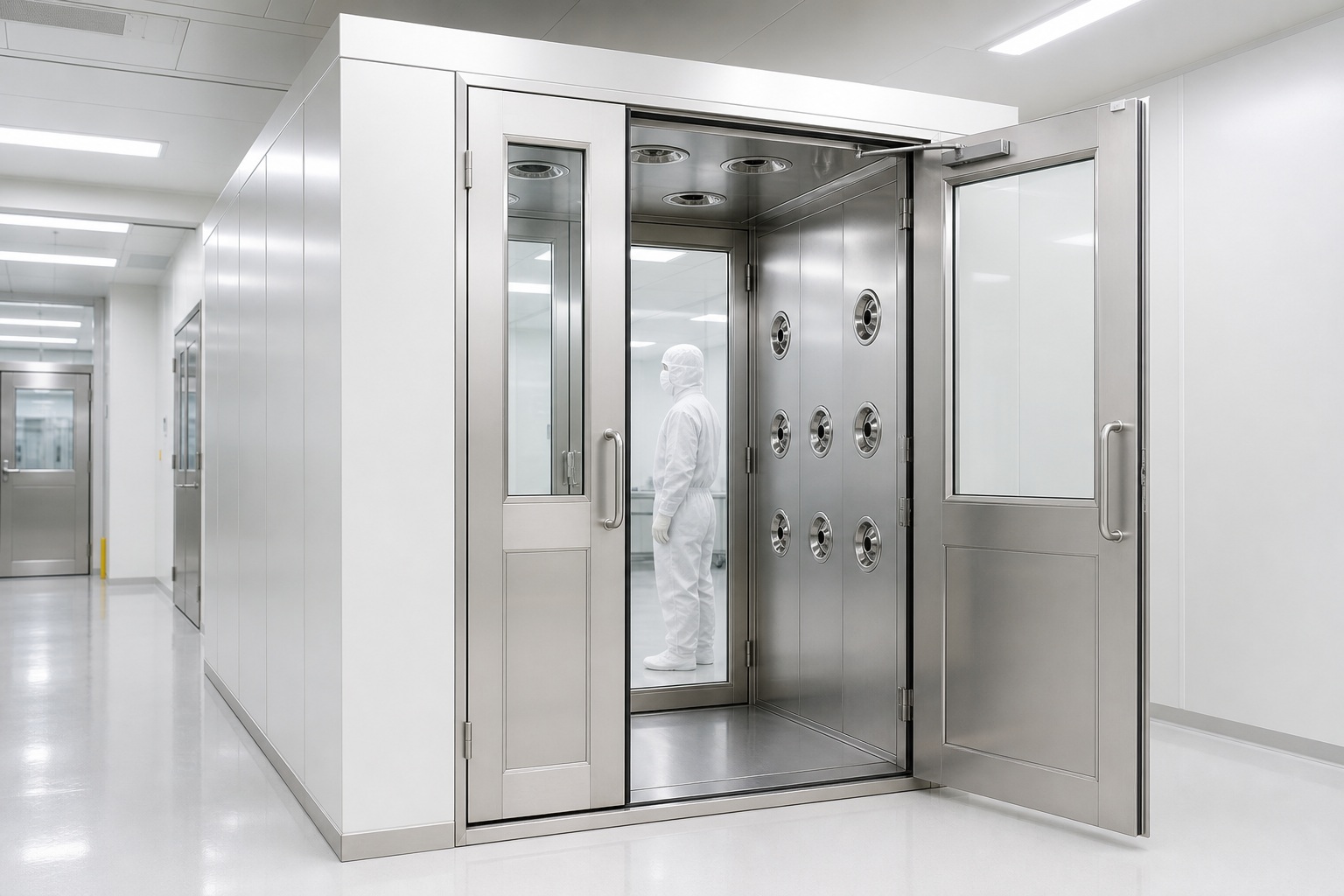 Air Shower Room (ห้องเป่าลมสะอาด) สำหรับคลีนรูม — XEKA AUTO DOOR